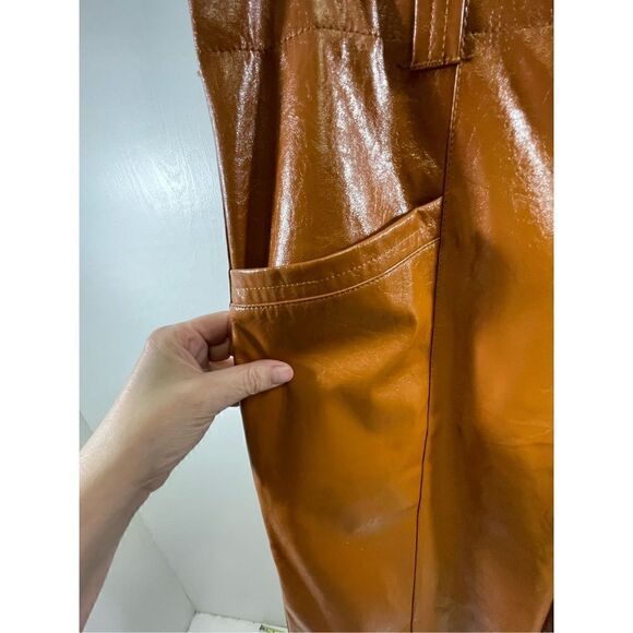 Free People NWT Faux Patent Leather Twin Flame Pants Size 12 - Picture 4 of 10